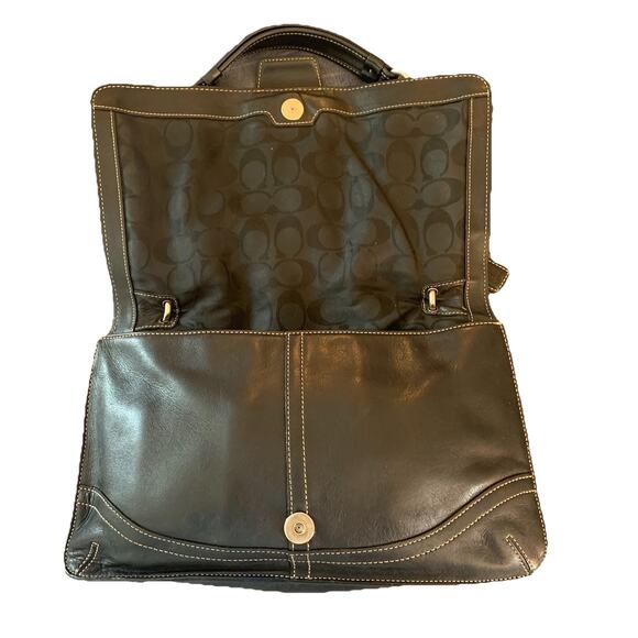 Coach 9741 Black Leather Soho Shoulder Bag, Handbag with Flap & Snap Closure - Picture 4 of 16